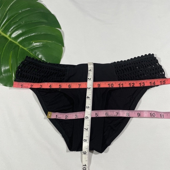 NEW Robin Piccone Sophia Side Crochet Bikini Bottom in Black‎ [ Small ] - Picture 3 of 10